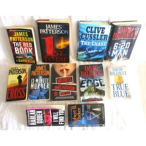 Thriller Mystery Book Lot 11 James Patterson David Baldacci Clive Cussler Coben